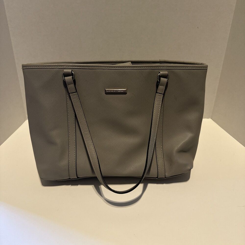 Dana Buckman Grey Bella Tote Bag Faux Leather Purse Medium Size